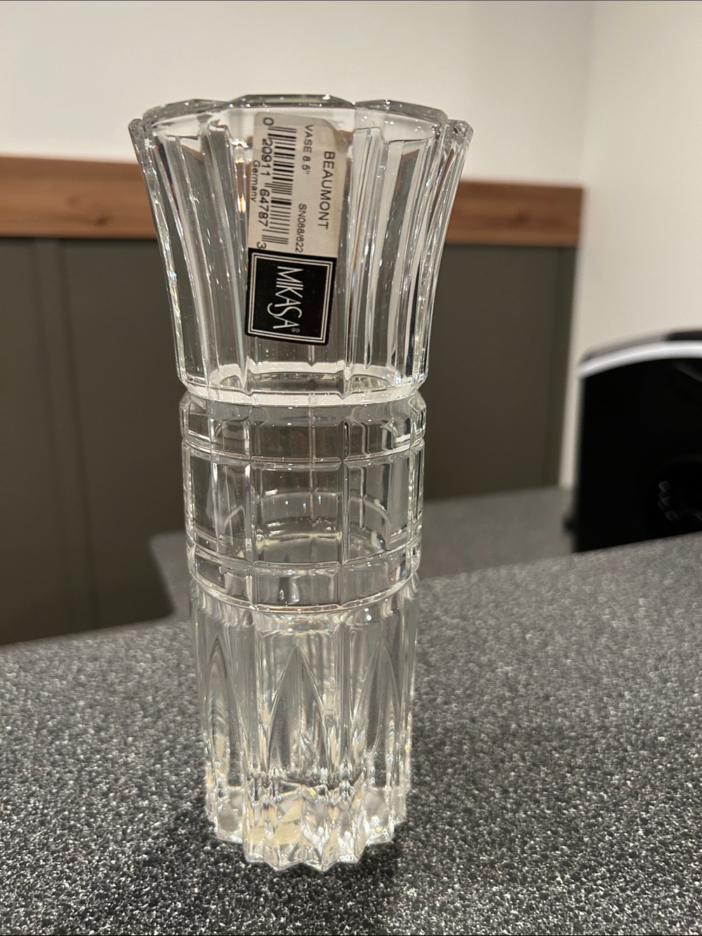 Mikasa Clear Crystal Cut-Panel Vase